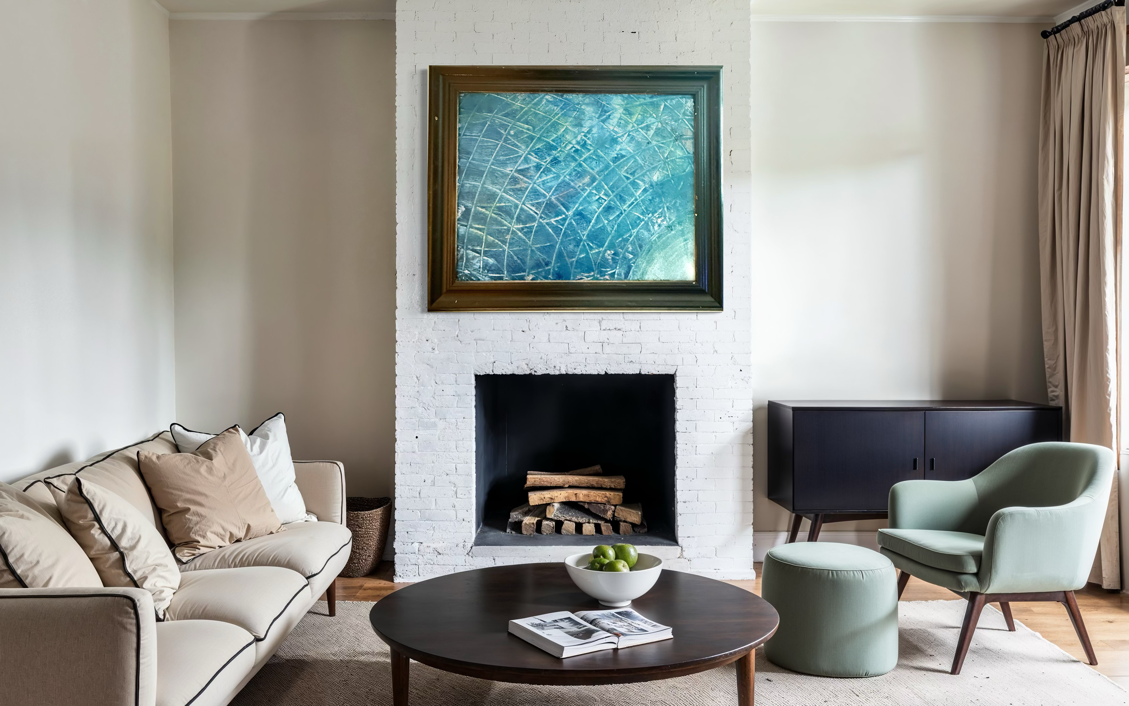 Azure Arc — Blue Abstract Textured Canvas Wall Art