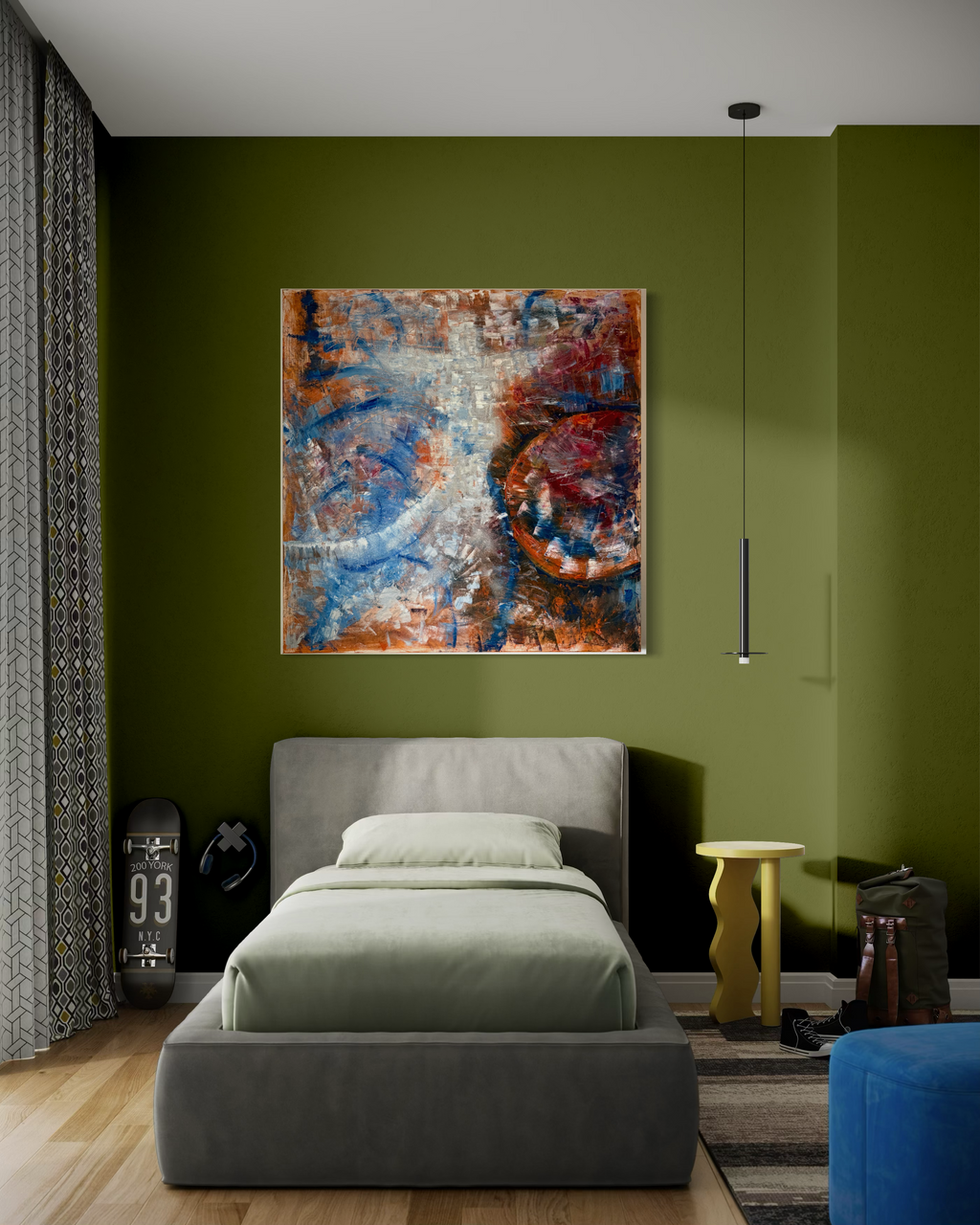 Mirage Duet | Original Square-Format Abstract Painting | 48" x 48" Mixed Media on Canvas