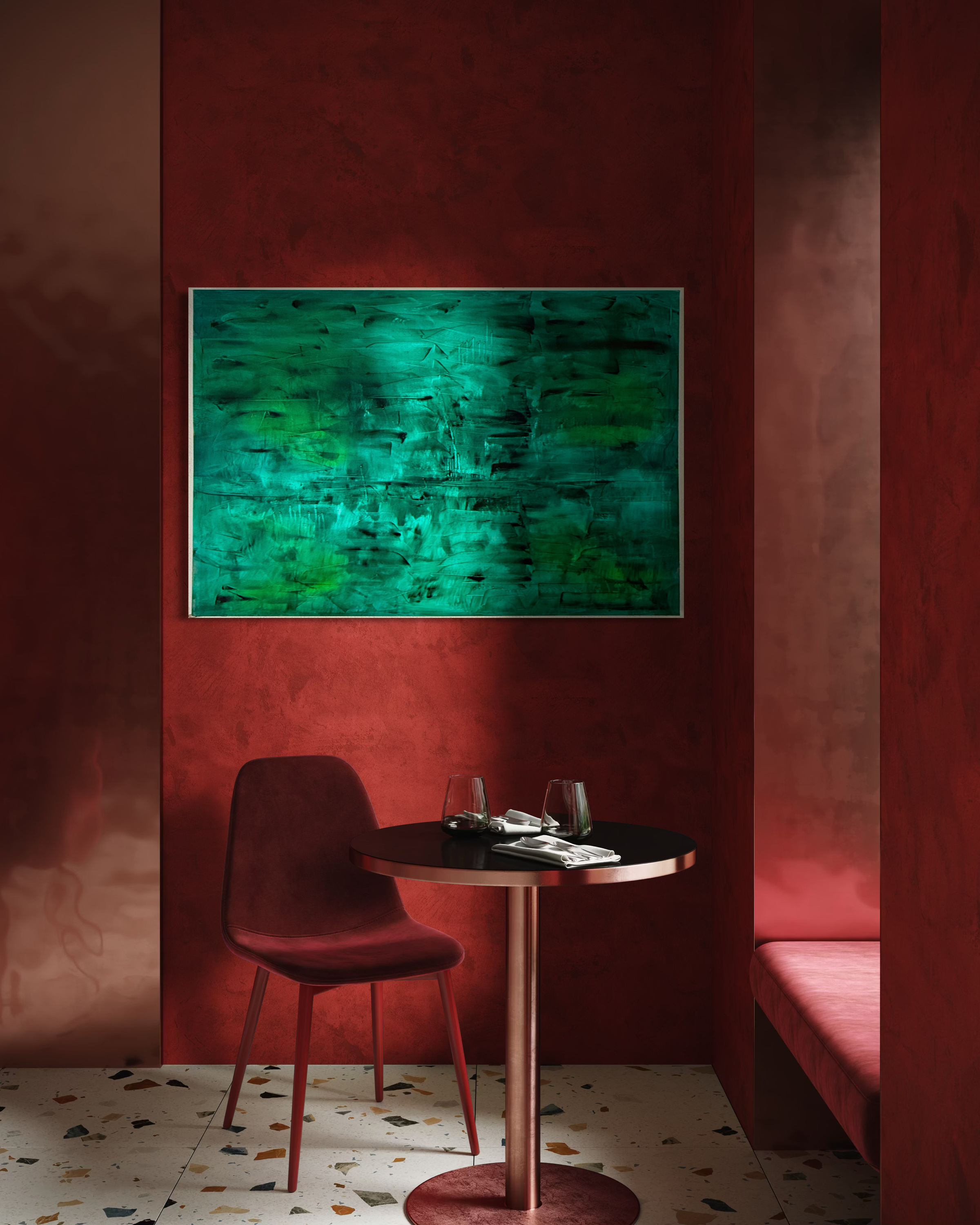 Emerald Reverie | Original Large-Scale Abstract Painting | 40" x 60" Acrylic on Canvas