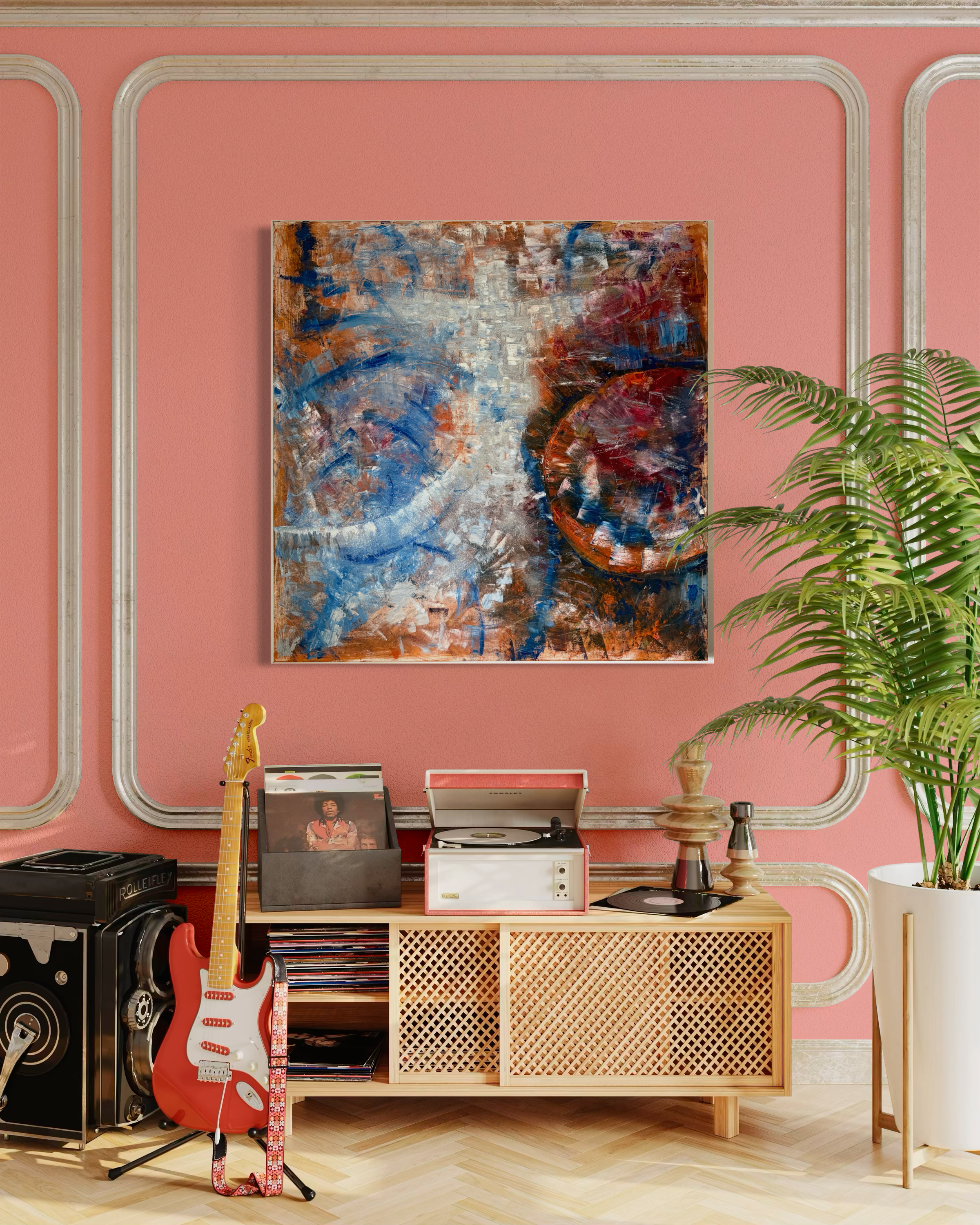 Mirage Duet | Original Square-Format Abstract Painting | 48" x 48" Mixed Media on Canvas