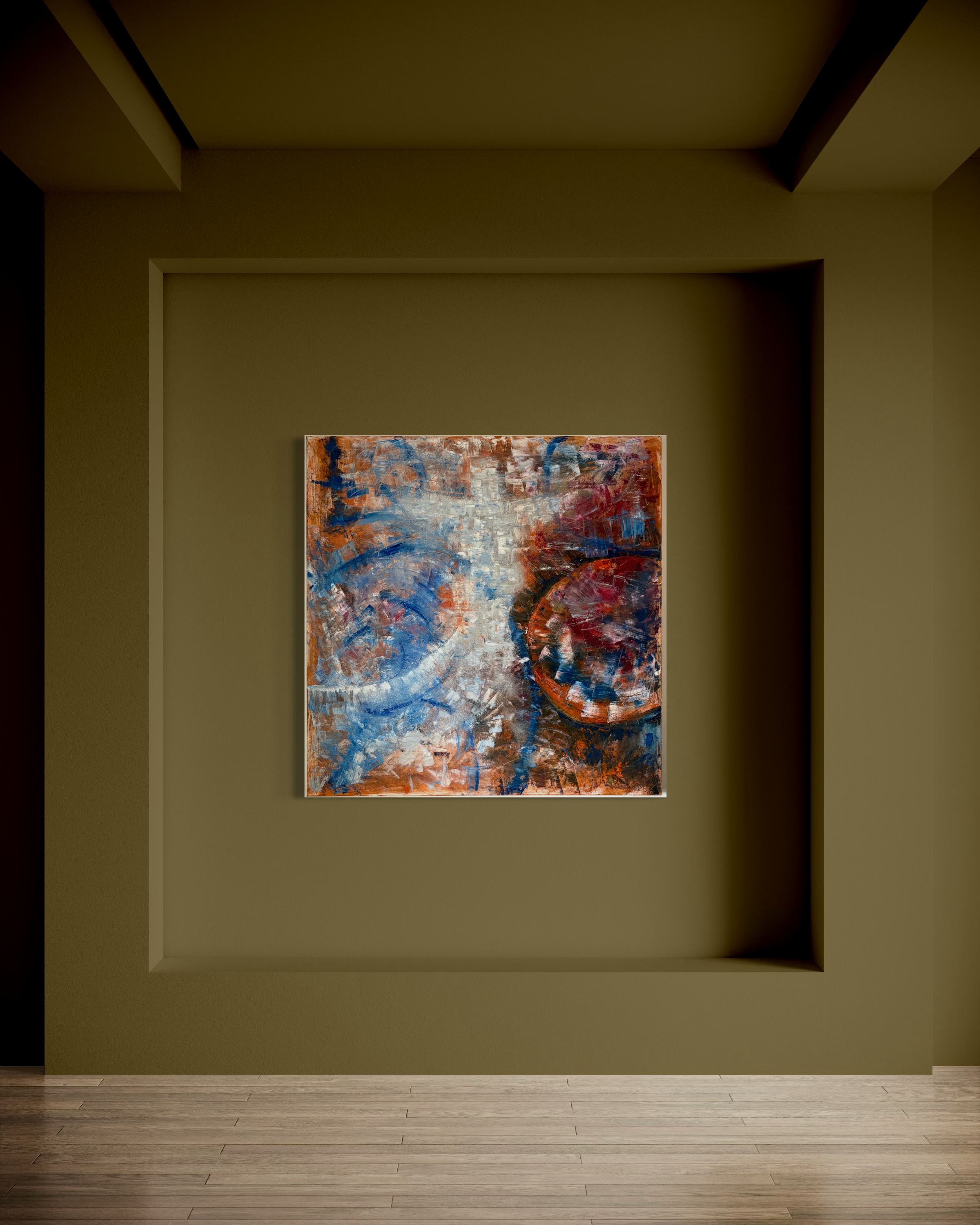Mirage Duet | Original Square-Format Abstract Painting | 48" x 48" Mixed Media on Canvas