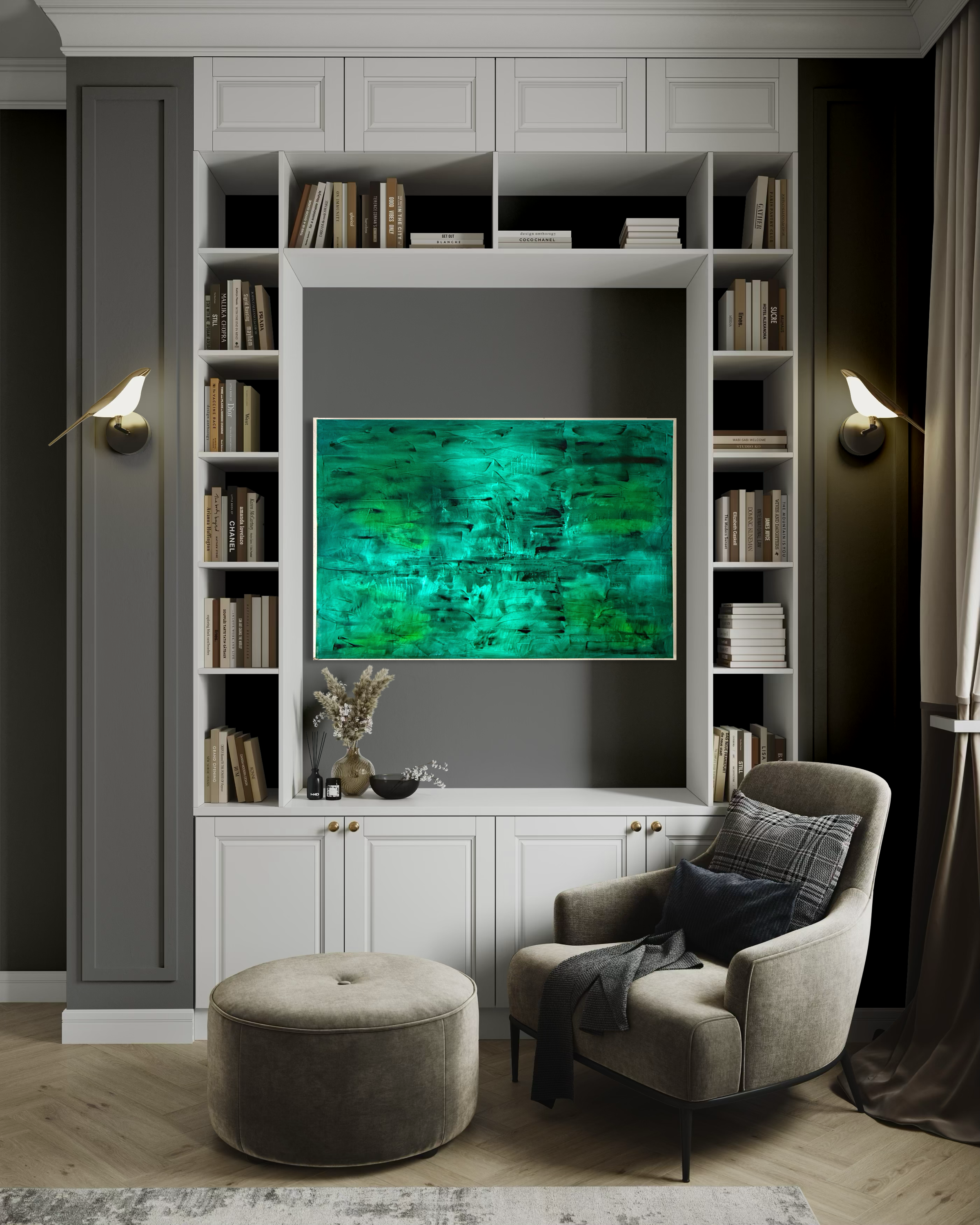 Emerald Reverie | Original Large-Scale Abstract Painting | 40" x 60" Acrylic on Canvas