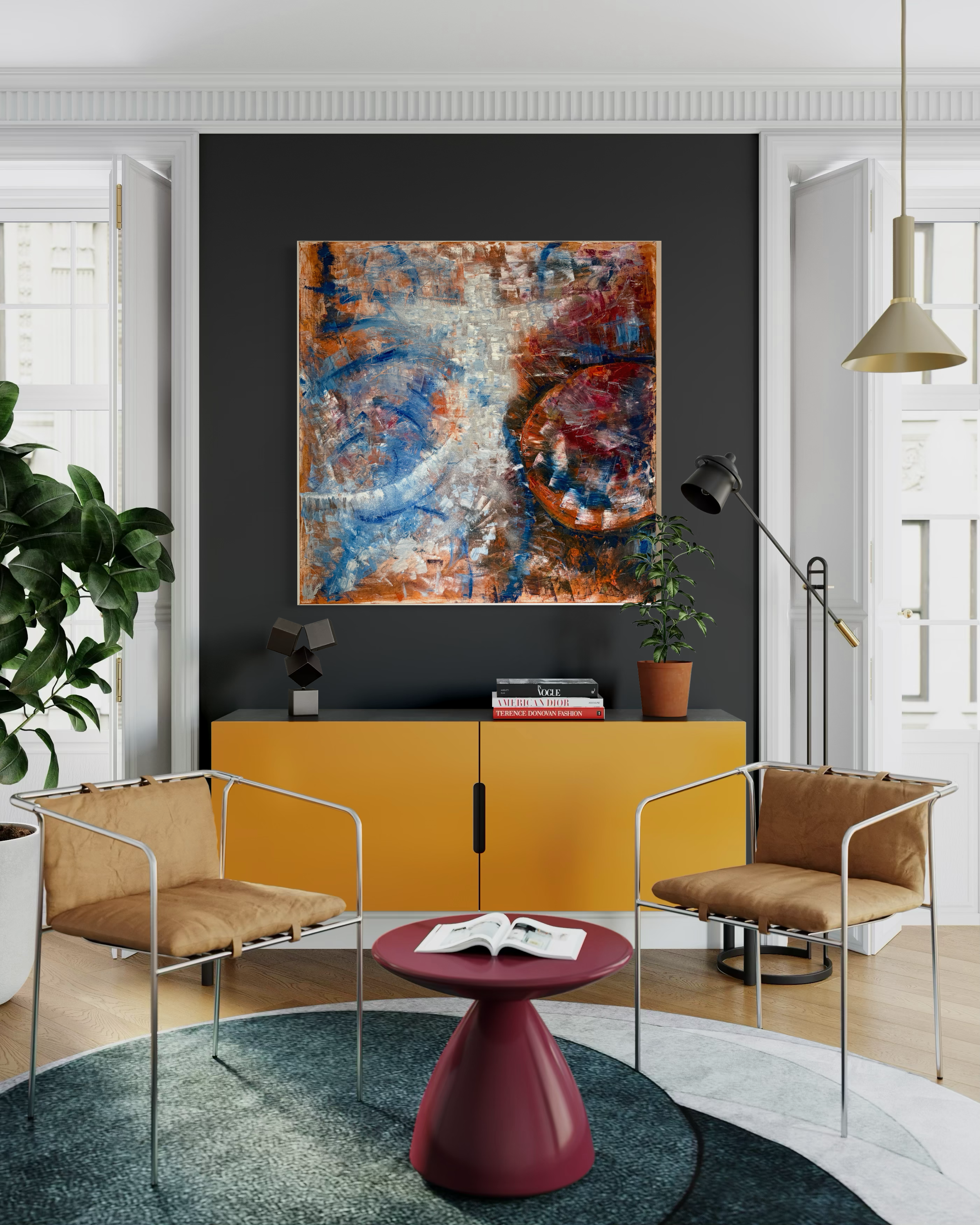 Mirage Duet | Original Square-Format Abstract Painting | 48" x 48" Mixed Media on Canvas
